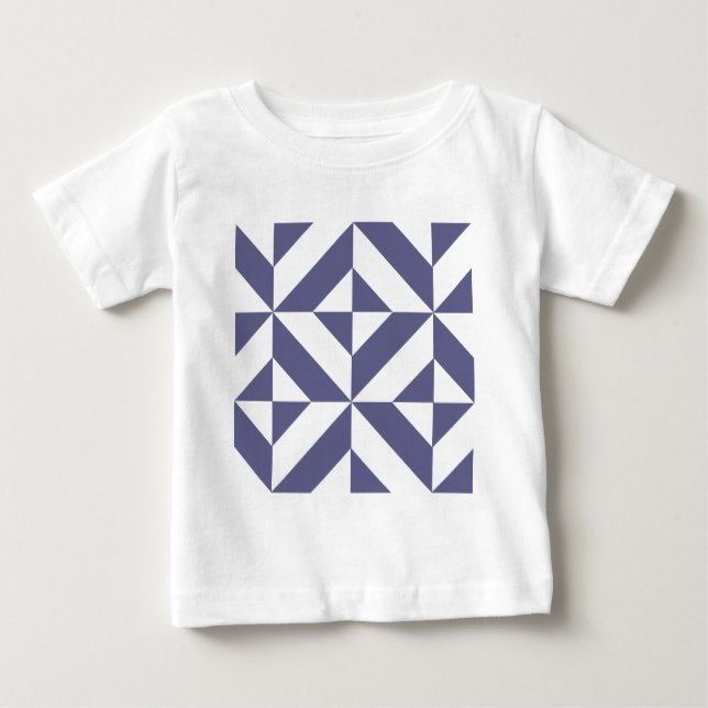 T-shirt Pour Bébé Patters Midnight Blue Geometric Deco Cube (Devant)