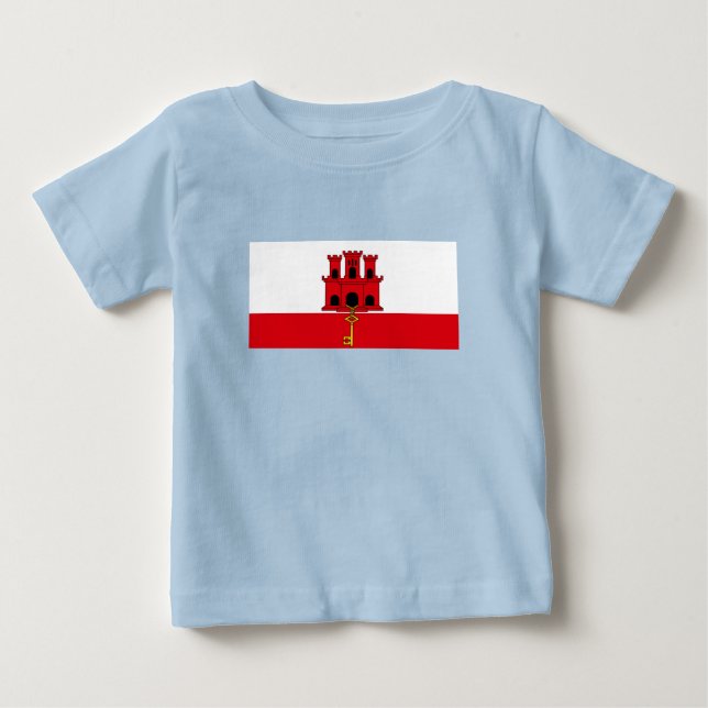 T-shirt Pour Bébé Pavillon Gibraltar (Devant)