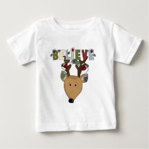 T-shirt Pour Bébé Pays Noël Reindeer Croire Vacances