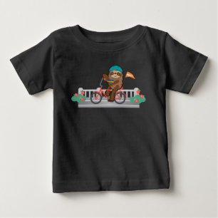 T-shirt Pour Bébé PBOT Sloth Bike baby tee