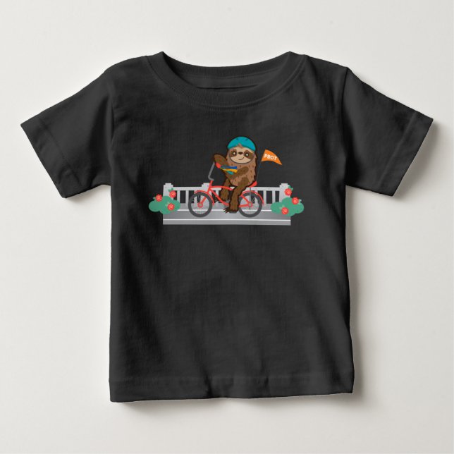 T-shirt Pour Bébé PBOT Sloth Bike baby tee (Devant)