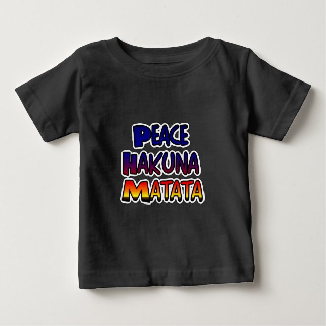 T-shirt Pour Bébé Peace Hakuna Matata Gradient Art (Devant)