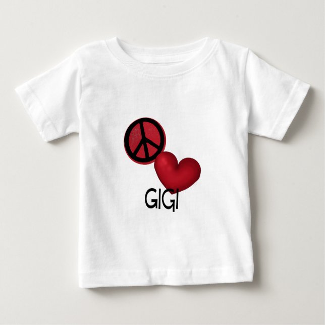 T-shirt Pour Bébé Peace Love Gigi (Devant)