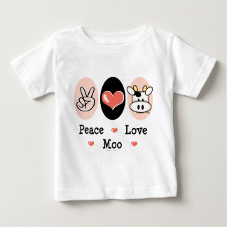 T-shirt Pour Bébé Peace Love Moo Cow bébé Tee - shirt à long manche