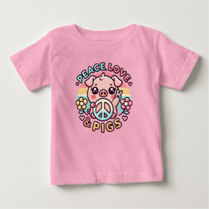 T-shirt Pour Bébé Peace Love & Pigs Toddler Shirt