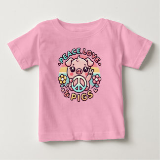 T-shirt Pour Bébé Peace Love & Pigs Toddler Shirt