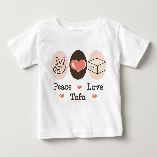T-shirt Pour Bébé Peace Love Tofu Infant Long Sleeve Tee (Devant)