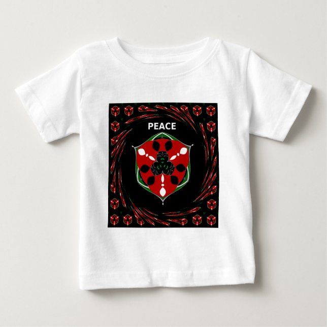 T-shirt Pour Bébé "Peace : with Shield Emblem" (Devant)
