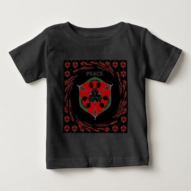 T-shirt Pour Bébé "Peace : with Shield Emblem" (Devant)
