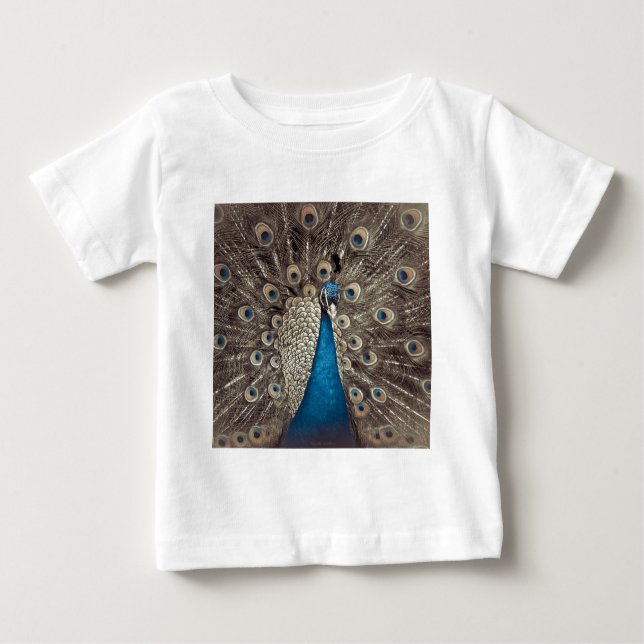T-shirt Pour Bébé Peacock bleu antique (Devant)