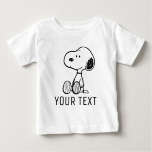 T-shirt Pour Bébé PEANUTS Snoopy on Black White Comics
