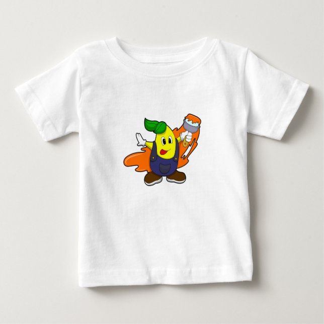 T-shirt Pour Bébé Pear as Painer with Paint brush (Devant)