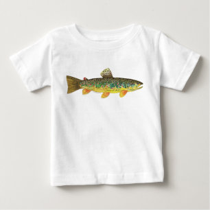 T-shirt Pour Bébé Pêche Brown à la truite