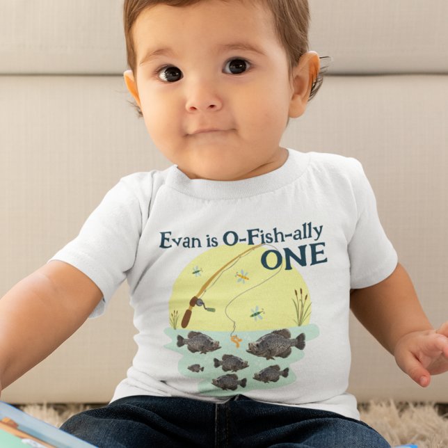 T-shirt Pour Bébé Pêcher un enfant premier anniversaire Crappie Pois (Créateur téléchargé)