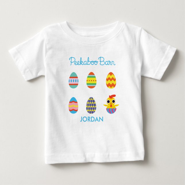 T-shirt Pour Bébé Peekaboo Grange Pâques | OEufs de Pâques 2 (Devant)