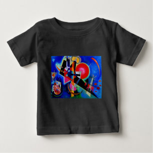 T-shirt Pour Bébé Peinture abstraite de Kandinsky en bleu
