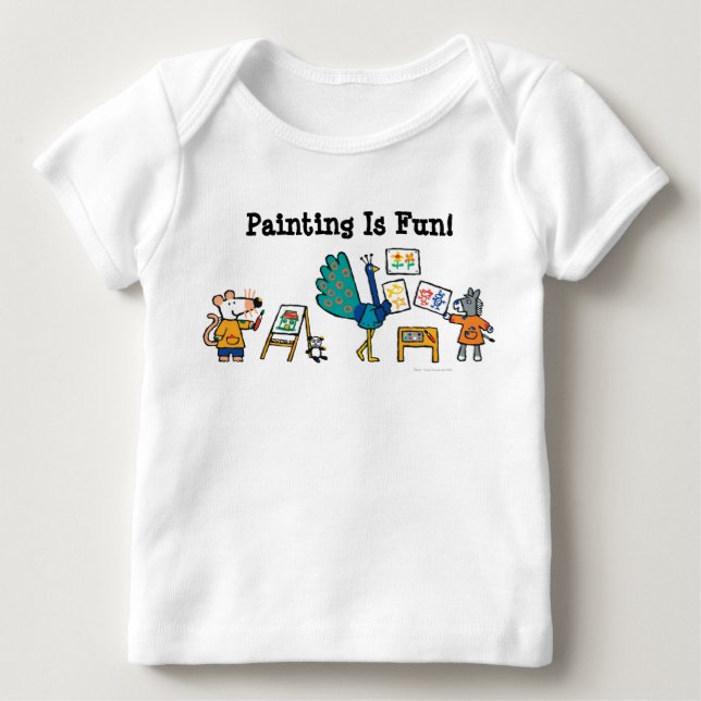 T-shirt Pour Bébé Peinture avec Maisy ! (Devant)