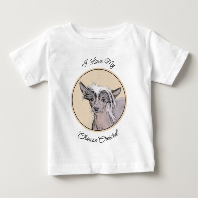 T-shirt Pour Bébé Peinture Chinoise sans cheveux peint art original  (Devant)