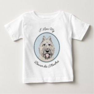 T-shirt Pour Bébé Peinture de Bouvier des Flandres - Art original de