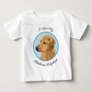 T-shirt Pour Bébé Peinture de Ridgeback Rhodésien - Art Canin Origin