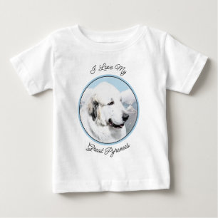 T-shirt Pour Bébé Peinture des Pyrénées - Art original du chien