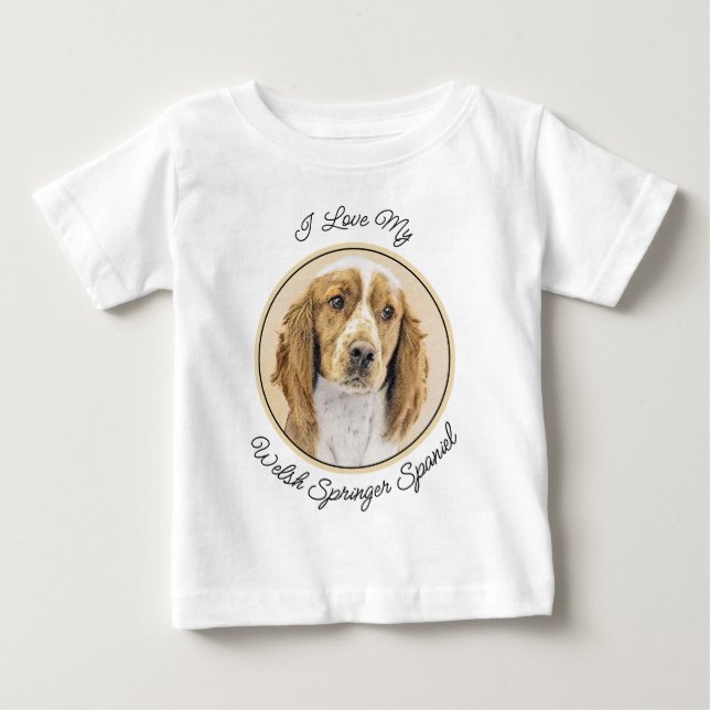 T-shirt Pour Bébé Peinture d'espagnol Welsh Springer - Art original  (Devant)