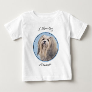 T-shirt Pour Bébé Peinture Havanaise (Argent) - Cute Original Chien 