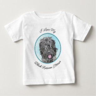 T-shirt Pour Bébé Peinture russe Terrier noir - Chien original migno