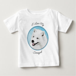 T-shirt Pour Bébé Peinture Samoyed - Cute Original Chien Art