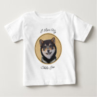 Peinture Shiba Inu (Noir et Tan) - Art Chien