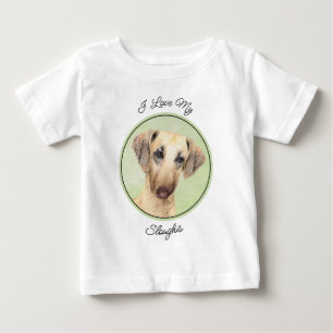 T-shirt Pour Bébé Peinture Sloughis - Joli art original pour chien