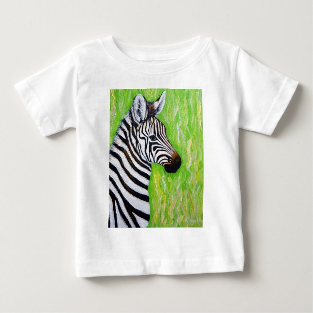 T-shirt Pour Bébé Peinture Zèbre (Devant)