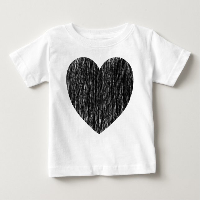 T-shirt Pour Bébé Pencé en noir (Devant)