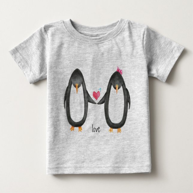 T-shirt Pour Bébé Pengin Luv (Devant)