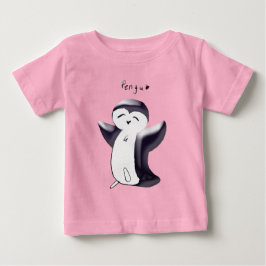 T-shirt Pour Bébé Pengu Happy Penguin(Noir) Tiguette