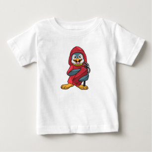 T-shirt Pour Bébé Penguin comme pompier avec Extinguisher