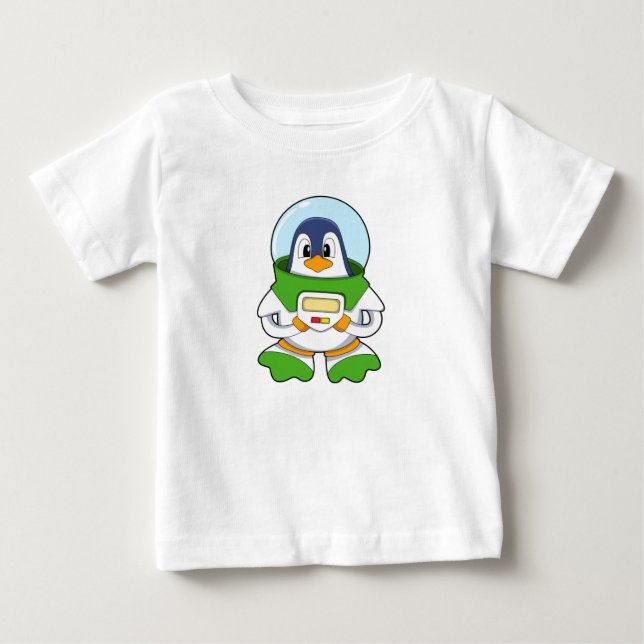 T-shirt Pour Bébé Penguin en astronaute costume (Devant)