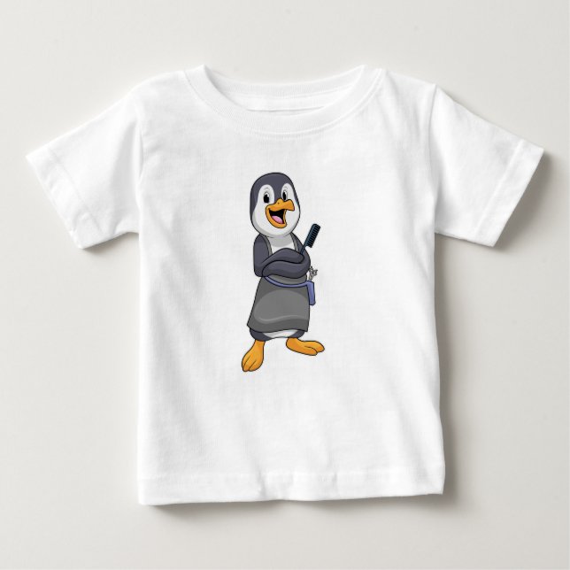 T-shirt Pour Bébé Penguin en coiffure avec peigne (Devant)
