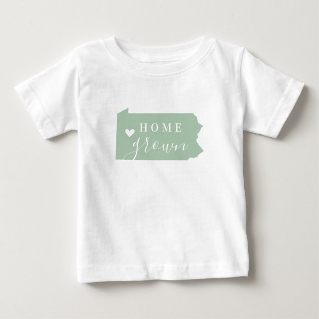 T-shirt Pour Bébé Pennsylvanie - Maison cultivée | Etat des couleurs (Devant)