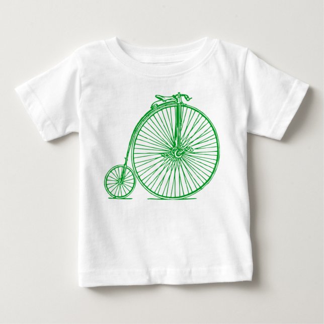 T-shirt Pour Bébé Penny Farthing - Vert d'herbe (Devant)