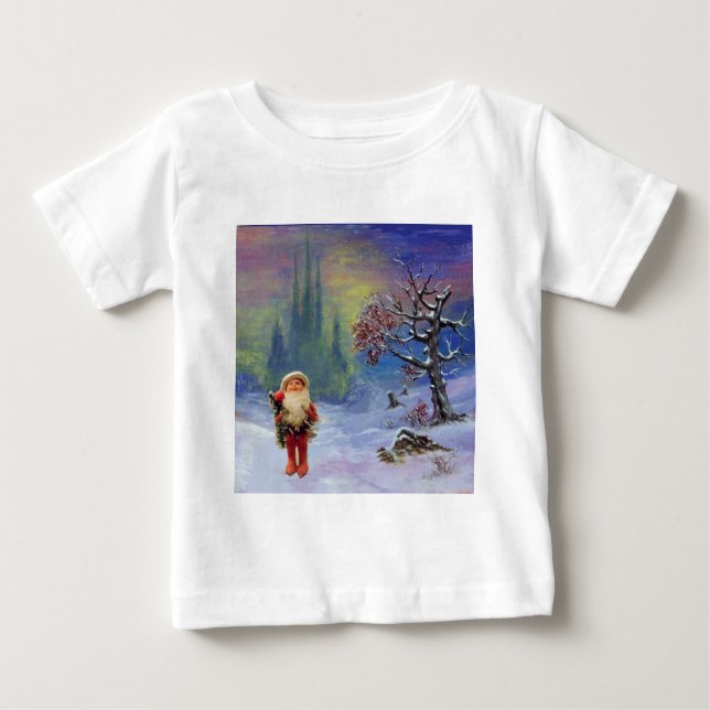 T-SHIRT POUR BÉBÉ PÈRE NOËL DES GNOMES (Devant)