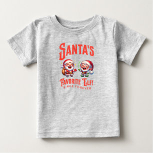 T-shirt Pour Bébé Père Noël Elfe Favorite depuis toujours