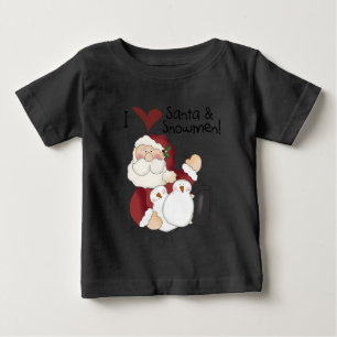T-shirt Pour Bébé Père Noël et Snowmen Jours fériés
