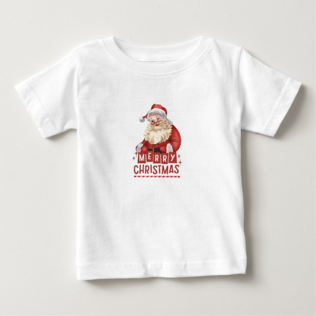 T-shirt Pour Bébé "Père Noël Little Helper : Infant Christmas Tee" (Devant)