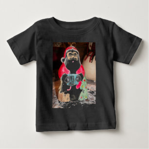 T-shirt Pour Bébé Père Noël vintage amusant avec l'art de la neige I
