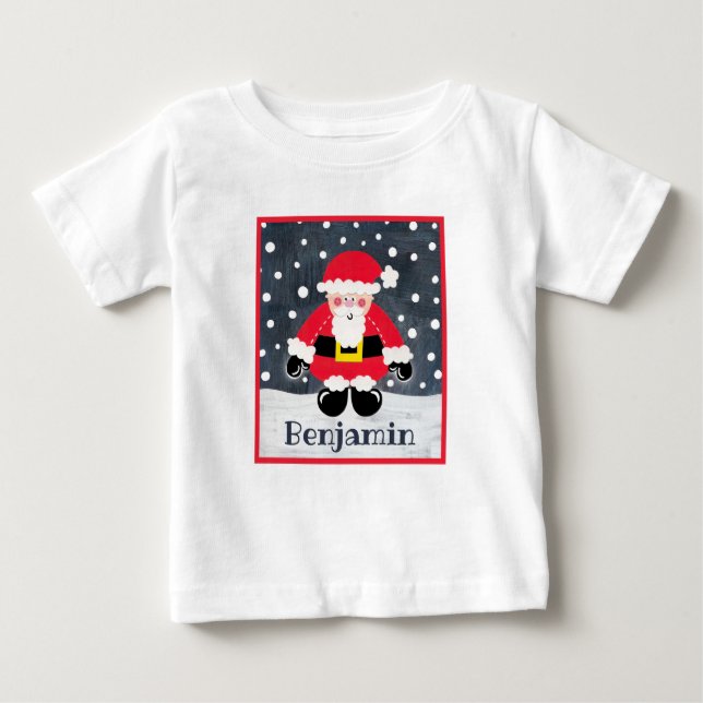 T-shirt Pour Bébé Père personnalisé Noël, Père Noël (Devant)