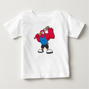 T-shirt Pour Bébé Perroquet au baseball avec batte de baseball