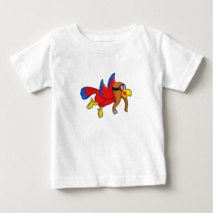T-shirt Pour Bébé Perroquet au vol en tant que pilote
