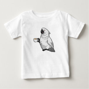 T-shirt Pour Bébé Perroquet avec tasse de café