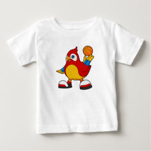 T-shirt Pour Bébé Perroquet comme joueur de basket-ball avec basket-